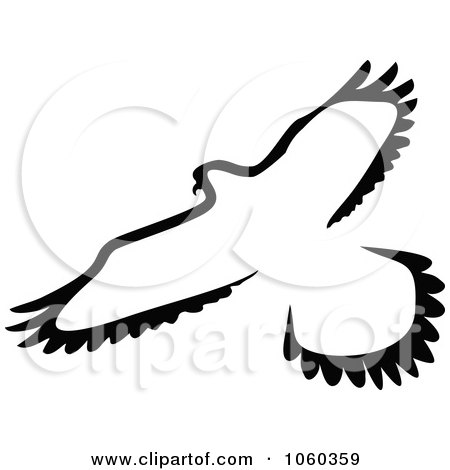 Royalty-Free Vector Clip Art Illustration of a Black And White Bird Logo - 4 by Vector Tradition SM