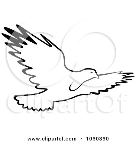 Royalty-Free Vector Clip Art Illustration of a Black And White Bird Logo -6 by Vector Tradition SM
