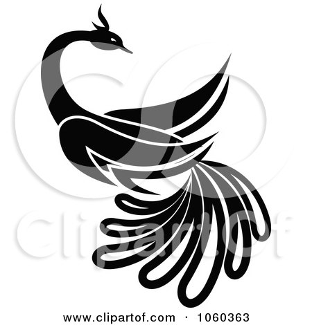 Royalty-Free Vector Clip Art Illustration of a Black And White Bird Logo - 5 by Vector Tradition SM