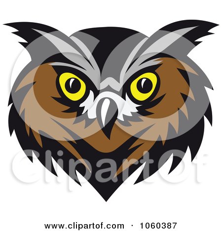 Royalty-Free Vector Clip Art Illustration of an Owl Face Logo - 5 by Vector Tradition SM