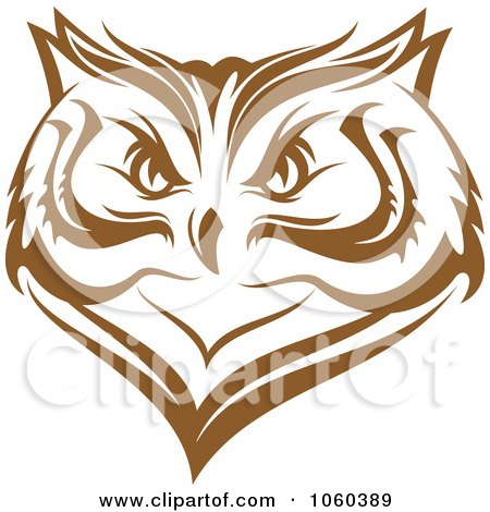 Royalty-Free Vector Clip Art Illustration of an Owl Face Logo - 6 by Vector Tradition SM