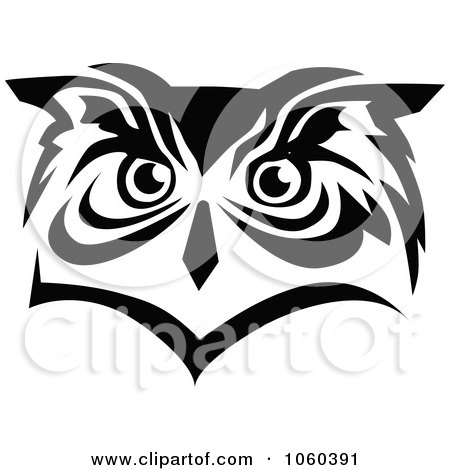 Royalty-Free Vector Clip Art Illustration of an Owl Face Logo - 1 by Vector Tradition SM