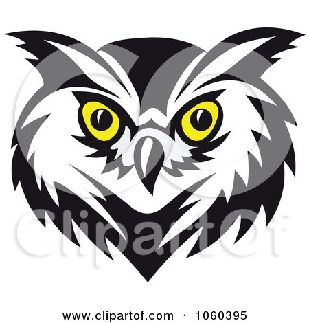Royalty-Free Vector Clip Art Illustration of an Owl Face Logo - 4 by Vector Tradition SM