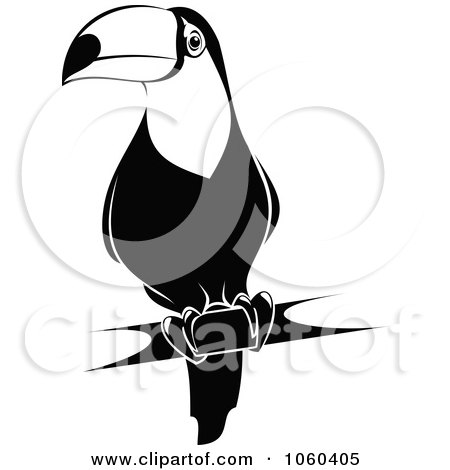 Royalty-Free Vector Clip Art Illustration of a Black And White Toucan Logo - 1 by Vector Tradition SM