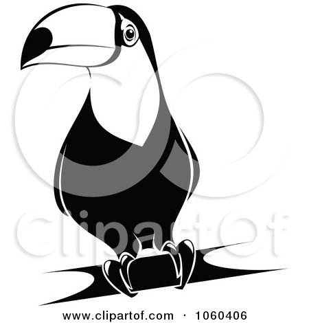 Royalty-Free Vector Clip Art Illustration of a Black And White Toucan Logo - 2 by Vector Tradition SM