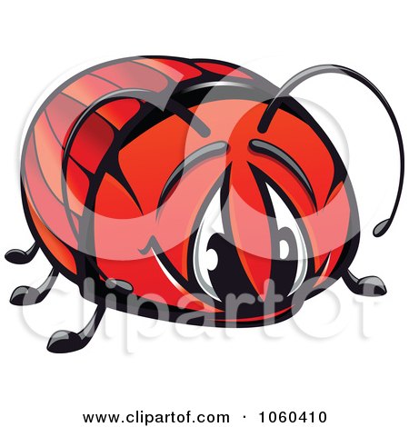 Royalty-Free Vector Clip Art Illustration of a Red Beetle Logo by Vector Tradition SM