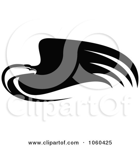 Royalty-Free Vector Clip Art Illustration of a Black And White Flying Eagle Logo - 10 by Vector Tradition SM