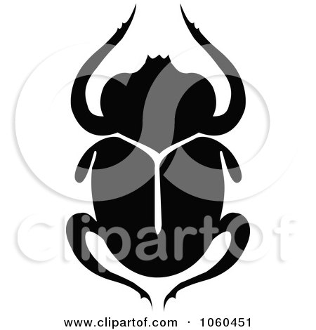 Royalty-Free Vector Clip Art Illustration of a Black And White Scarab Beetle Logo - 2 by Vector Tradition SM