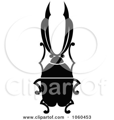Royalty-Free Vector Clip Art Illustration of a Black And White Scarab Beetle Logo - 4 by Vector Tradition SM