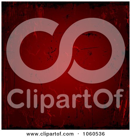 Royalty-Free Vector Clip Art Illustration of a Grungy Deep Red Background With Scratches by KJ Pargeter