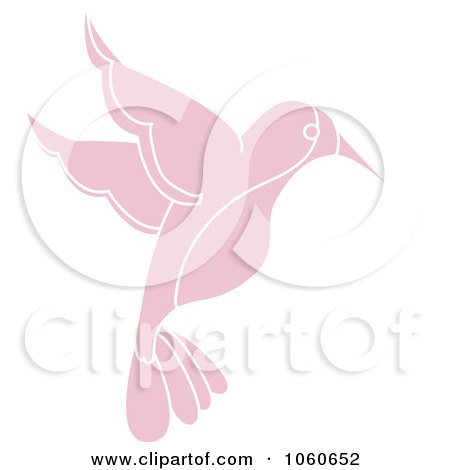 Royalty-Free Vector Clip Art Illustration of a Pink Hummingbird by Pams Clipart