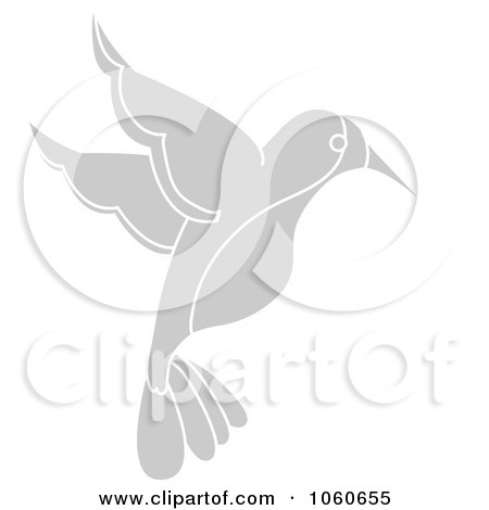 Royalty-Free Vector Clip Art Illustration of a Gray Hummingbird by Pams Clipart