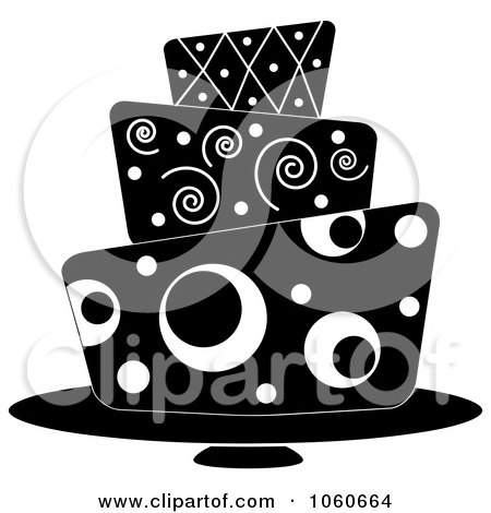 Royalty-Free Vector Clip Art Illustration of a Funky Three Tiered Cake - 5 by Pams Clipart