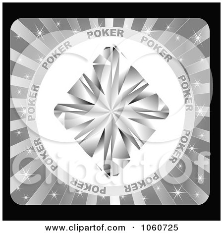 Royalty-Free Vector Clip Art Illustration of a Crystal Poker Diamond Over Rays by Andrei Marincas