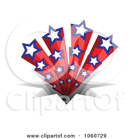 Royalty-Free Vector Clip Art Illustration of a Burst Of American Stars Over A Crack by Andrei Marincas