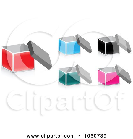 Royalty-Free Vector Clip Art Illustration of a Digital Collage Of 3d Boxes - 2 by Andrei Marincas