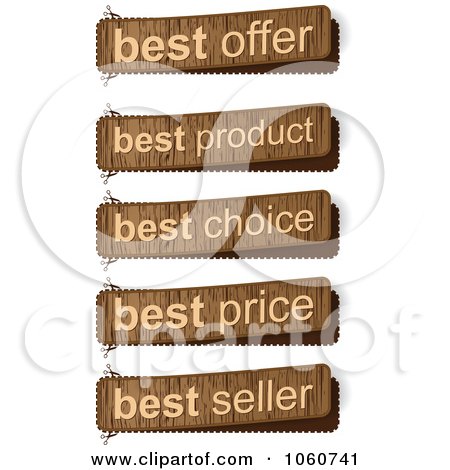 Royalty-Free Vector Clip Art Illustration of a Digital Collage Of Wooden Sales Banners by Andrei Marincas