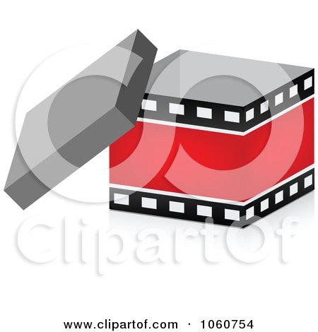 Royalty-Free Vector Clip Art Illustration of an Open 3d Film Strip Box by Andrei Marincas
