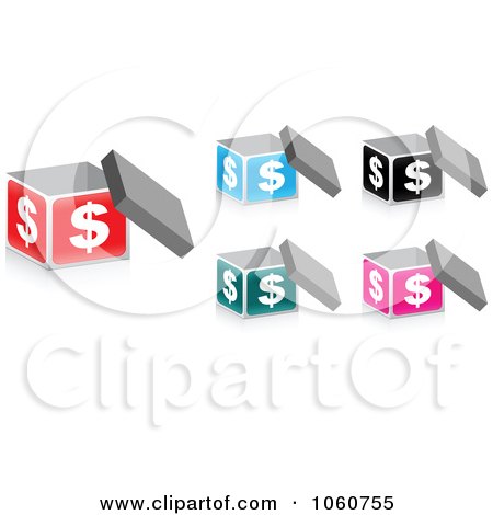 Royalty-Free Vector Clip Art Illustration of a Digital Collage Of Dollar Boxes by Andrei Marincas