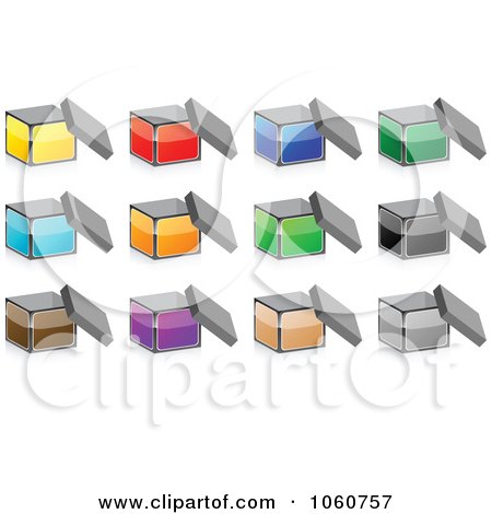 Royalty-Free Vector Clip Art Illustration of a Digital Collage Of 3d Boxes - 1 by Andrei Marincas
