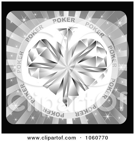 Royalty-Free Vector Clip Art Illustration of a Crystal Poker Spade Over Rays by Andrei Marincas