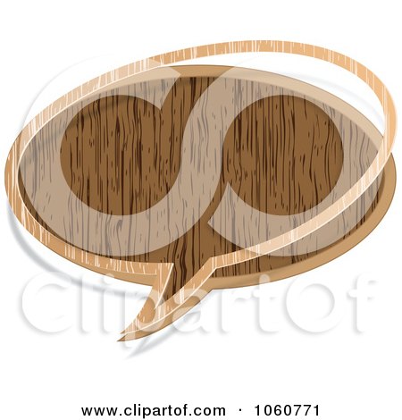 Royalty-Free Vector Clip Art Illustration of a Wooden Chat Balloon by Andrei Marincas
