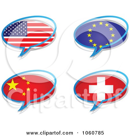 Royalty-Free Vector Clip Art Illustration of a Digital Collage Of Chat Flag Icons by Andrei Marincas