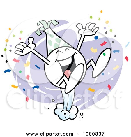 Royalty-Free Vector Clip Art Illustration of an Excited Moodie Character Celebrating by Johnny Sajem