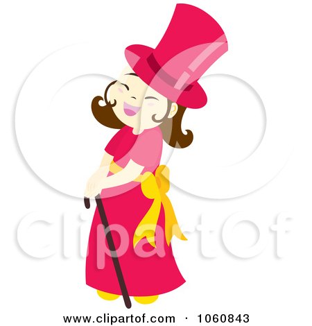 Royalty-Free Vector Clip Art Illustration of a Magician Girl With A Cane by Cherie Reve