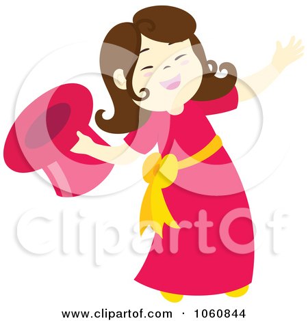 Royalty-Free Vector Clip Art Illustration of a Magician Girl Presenting by Cherie Reve