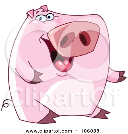 Royalty-Free Vector Clip Art Illustration of a Presenting Pig by yayayoyo
