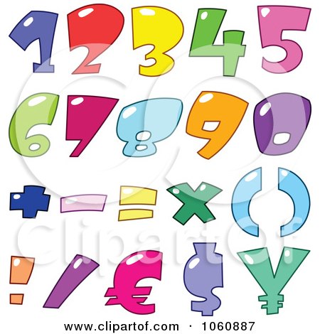 Royalty-Free Vector Clip Art Illustration of a Digital Collage Of Bubble Numbers And Currency Symbols by yayayoyo