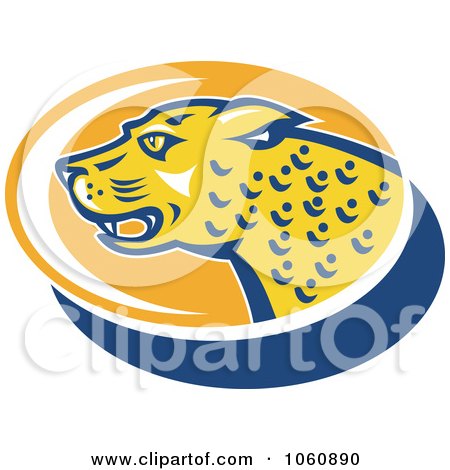 Royalty-Free Vector Clip Art Illustration of a Jaguar Head In Profile - 2 by patrimonio