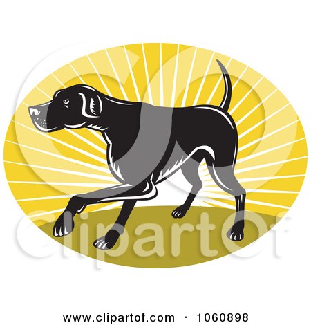 Royalty-Free Vector Clip Art Illustration of a Pointer Dog Logo - 2 by patrimonio