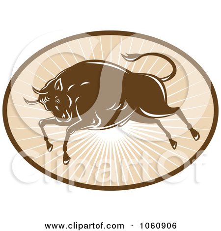 Royalty-Free Vector Clip Art Illustration of An Attacking Bull by patrimonio