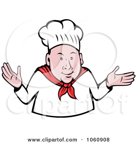 Royalty-Free Vector Clip Art Illustration of a Chef Shrugging by patrimonio
