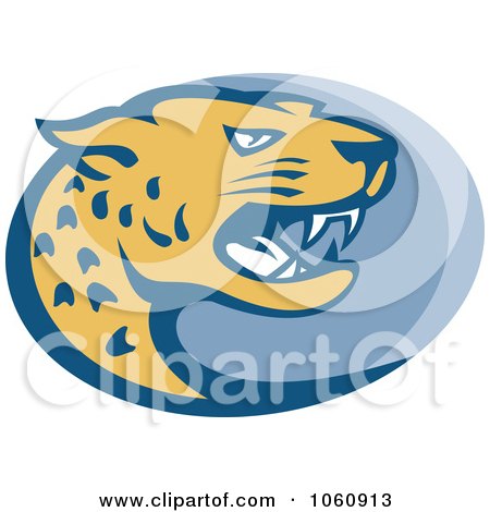 Royalty-Free Vector Clip Art Illustration of a Jaguar Head In Profile - 1 by patrimonio