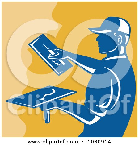 Royalty-Free Vector Clip Art Illustration of a Plasterer - 1 by patrimonio
