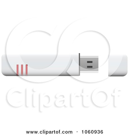 Royalty-Free Vector Clip Art Illustration of a 3d White And Red Usb Flash Drive - 2 by Vector Tradition SM