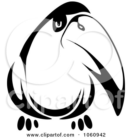 Royalty-Free Vector Clip Art Illustration of a Black And White Toucan by Vector Tradition SM