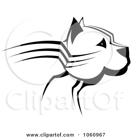 Royalty-Free Vector Clip Art Illustration of a Black And White Dog Face Profile by Vector Tradition SM
