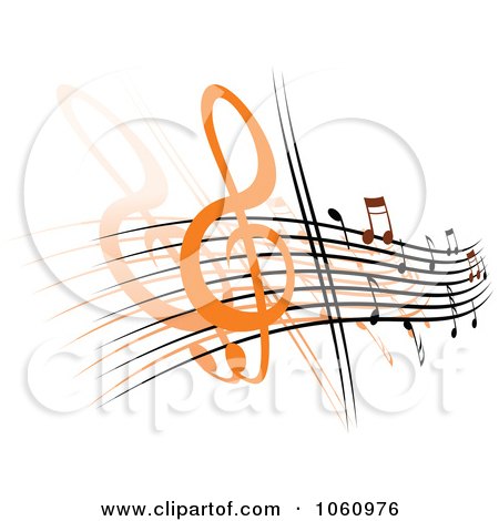 Royalty-Free Vector Clip Art Illustration of a Background Of Staff And Music Notes - 3 by Vector Tradition SM