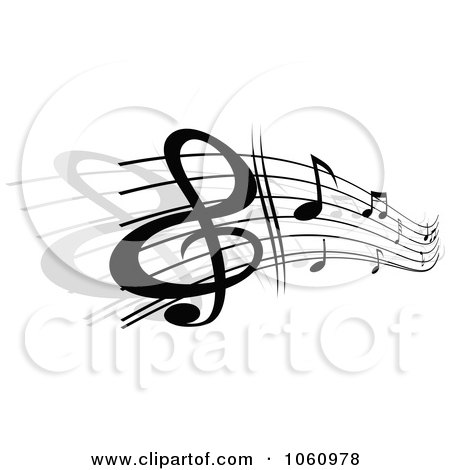 Royalty-Free Vector Clip Art Illustration of a Stave And Music Notes - 6 by Vector Tradition SM