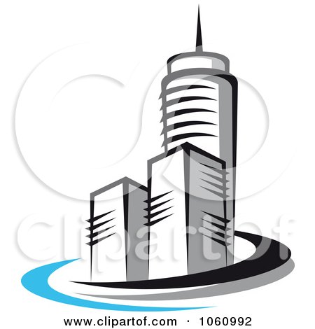 Royalty-Free Vector Clip Art Illustration of a Skyscraper Logo - 3 by Vector Tradition SM