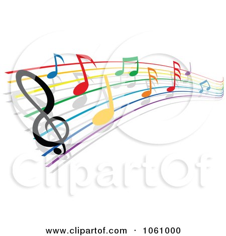 Royalty-Free Vector Clip Art Illustration of a Rainbow Staff And Music Notes - 5 by Vector Tradition SM