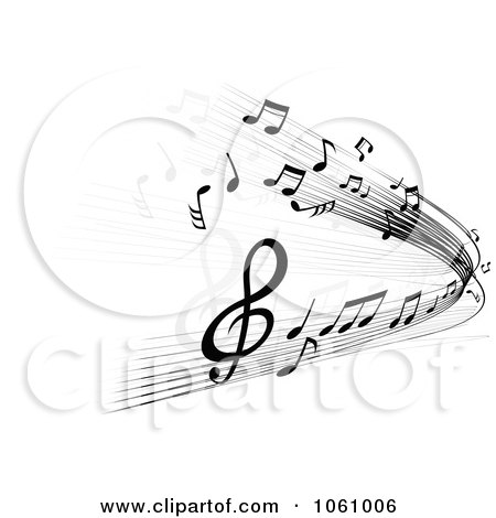 Royalty-Free Vector Clip Art Illustration of a Background Of Staff And Music Notes - 7 by Vector Tradition SM