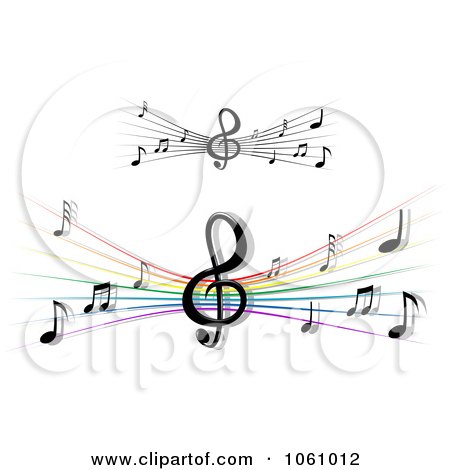 Royalty-Free Vector Clip Art Illustration of a Digital Collage Of Staffs And Music Notes - 2 by Vector Tradition SM