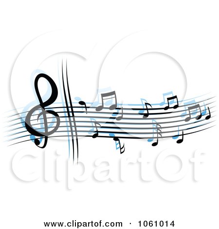 Royalty-Free Vector Clip Art Illustration of a Stave And Music Notes - 9 by Vector Tradition SM