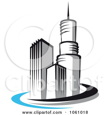 Royalty-Free Vector Clip Art Illustration of a Skyscraper Logo - 9 by Vector Tradition SM