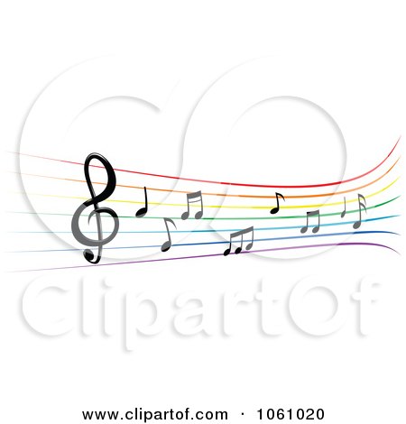 Royalty-Free Vector Clip Art Illustration of a Rainbow Staff And Music Notes - 4 by Vector Tradition SM